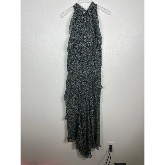 Veronica Beard Kailey Floral Print Midi Halter Dress Green Sz 10 - Picture 8 of 8